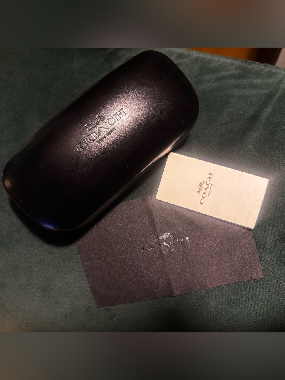 Coach Black Hard Eyewear Case with Branded Cloth and Booklet